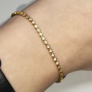 MONET Vintage Gold Tone And Crystal Tennis Bracelet